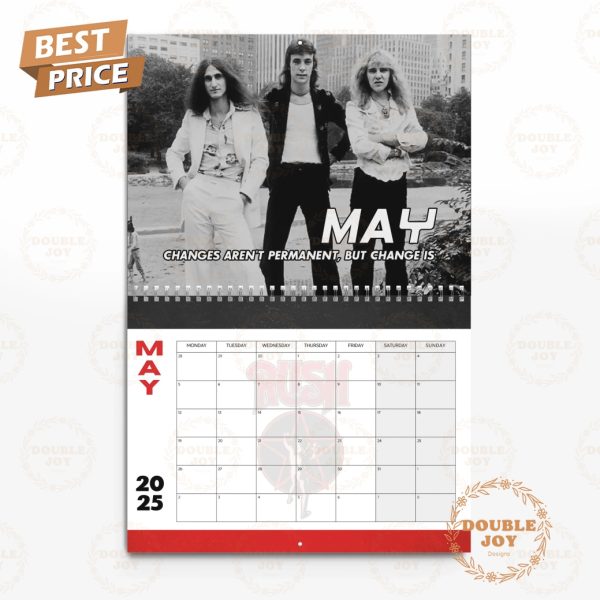 Rush Rock Band 2025 Wall Calendar