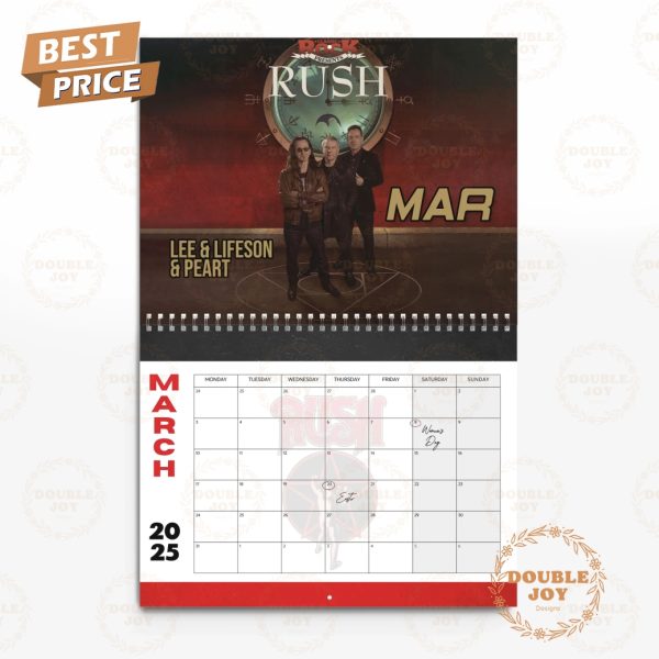 Rush Rock Band 2025 Wall Calendar