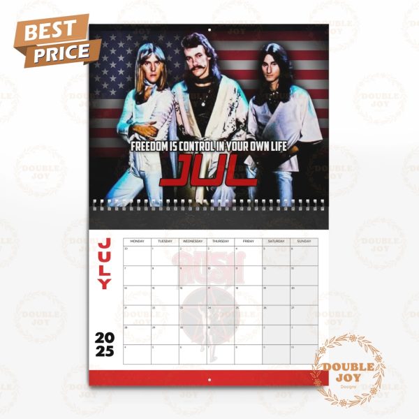 Rush Rock Band 2025 Wall Calendar