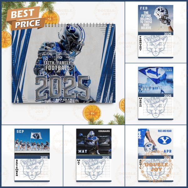 NCAA BYU Cougars Faith. Family. Football. 2025 Wall Calendar