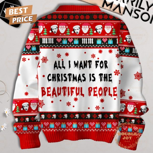 Marilyn Manson Al I Want For Christmas Is The Beautiful People, Merry Christmas Sweater