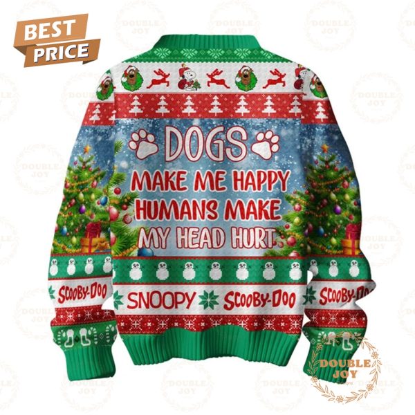 Scooby-Doo Dogs Make Me Happy Humans Make My Head Hurt Merry Christmas 2024 Sweater