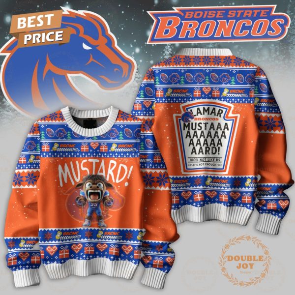 NCAA Boise State Broncos 2024 Lamar Gamecocks Mustard! Merry Christmas Sweater