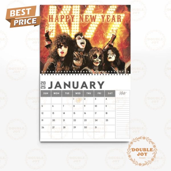 Kiss Rock Band 2025 Wall Calendar