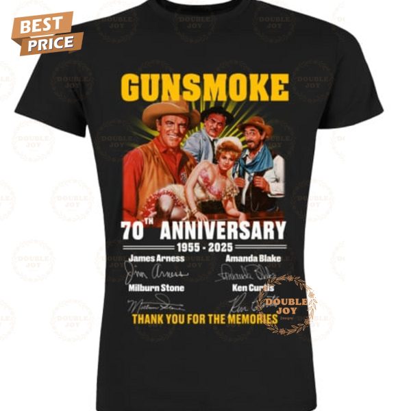 Gunsmoke 70th Anniversary 1955-2025 Thank You For The Memories T-Shirt