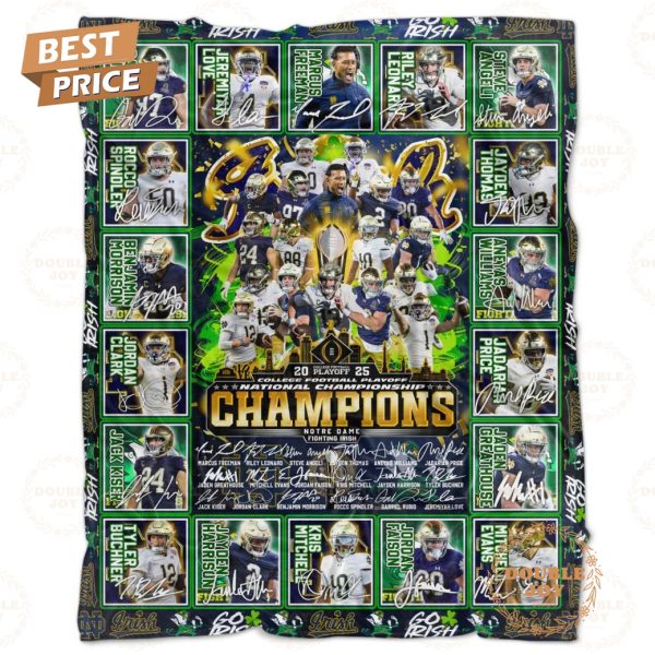 2025 College Football Playoff National Championship NCAA Notre Dame Fighting Irish Fleece Blanket