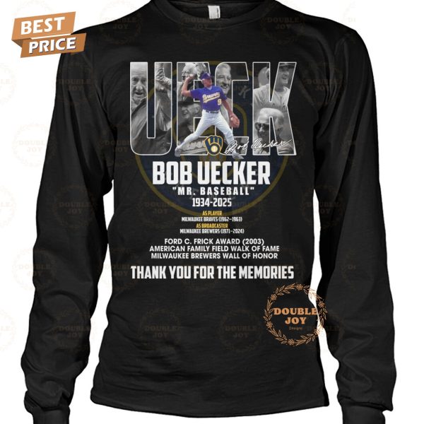 Bob Uecker “Mr.Baseball” 1934-2025 Thank You For The Memories T-Shirt