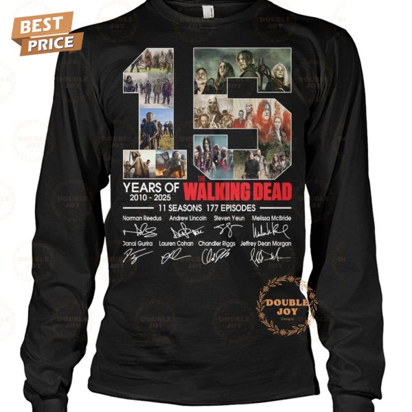 The Walking Dead 15 Years Of 2010-2025 11 Seasons 177 Episodes T-Shirt