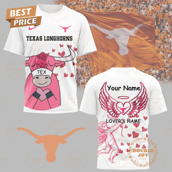 NCAA Texas Longhorns Valentine 2025 Custom Name T-Shirt, Hoodie