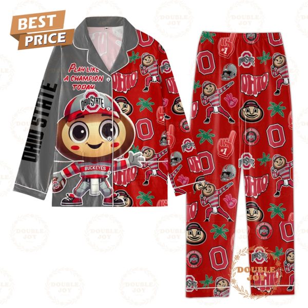 Play Like A Champion Today Ohio State Buckeyes NCAA Pajamas Set