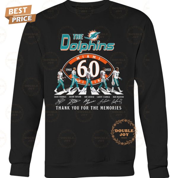 NFL Miami Dolphins 60th 1965-2025 Thank You For The Memories T-Shirt