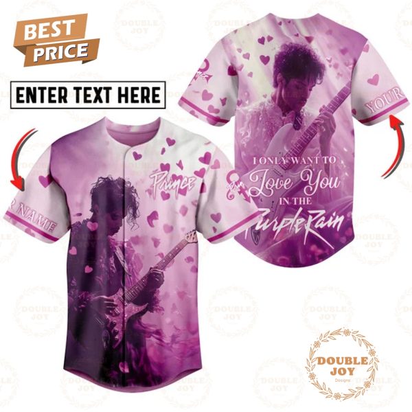 Prince I Only Want To Love You In The Purple Rain Custom Name Baseball Jersey