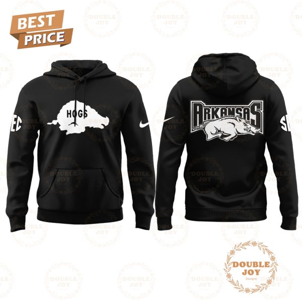 NCAA Arkansas Razorbacks “Hogs” Black Design Hoodie