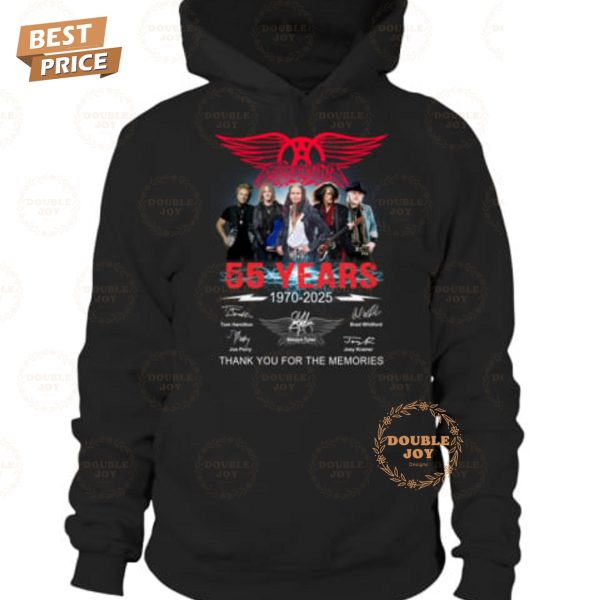 Aerosmith 55 Years 1970-2025 Thank You For The Memories T-Shirt