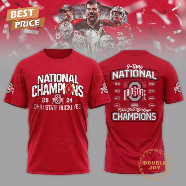 9-Times National Champions 2024 Ohio State Buckeyes NCAA T-Shirt, Hoodie