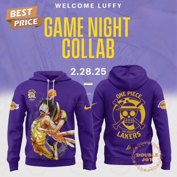 NBA Los Angeles Lakers Welcome Luffy Game Night Collab Hoodie – Purple