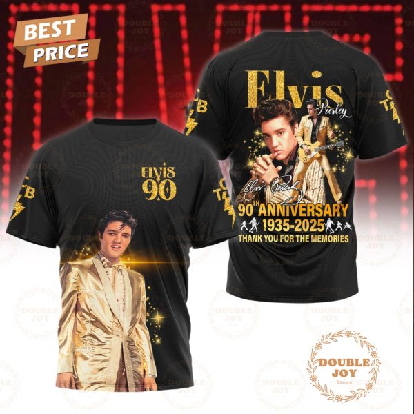 Elvis Presley 90th Anniversary 1935-2025 Thank You For The Memories T-Shirt, Hoodie