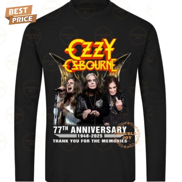 Ozzy Osbourne 77th Anniversary 1948-2025 Thank You For The Memories T-Shirt