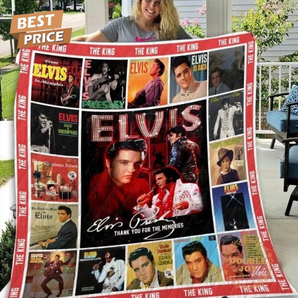 Elvis Presley The King Thank You For The Memories Fleece Blanket