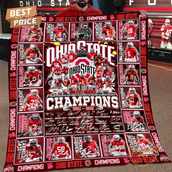 2024-2025 Ohio State NCAA 2025 College Football Playoff National Championship Fleece Blanket