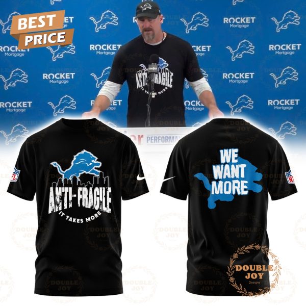 NFL Detroit Lions Anti-Fragile It Takes More, We Want More Hoodie – Black