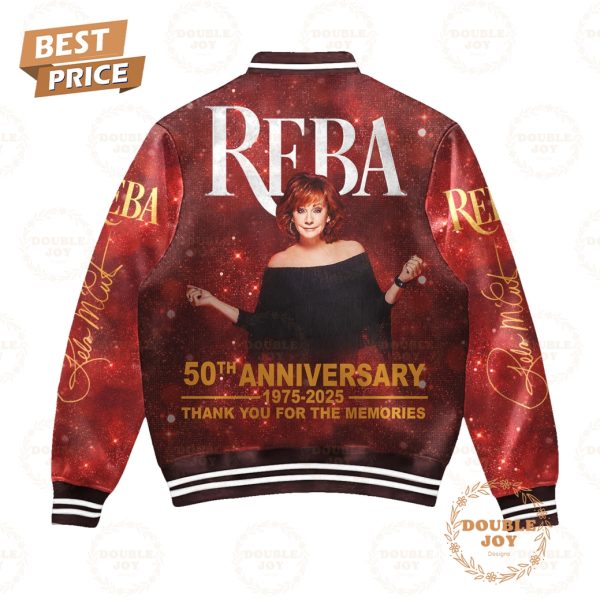 Reba McEntire 50th Anniversary 1975-2025 Thank You For The Memories Baseball Jacket