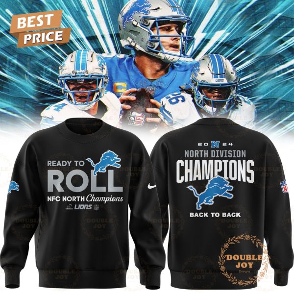 NFL Detroit Lions Ready To Roll NFC North Division Champions Back To Back Hoodie – Black