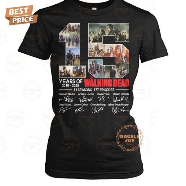 The Walking Dead 15 Years Of 2010-2025 11 Seasons 177 Episodes T-Shirt