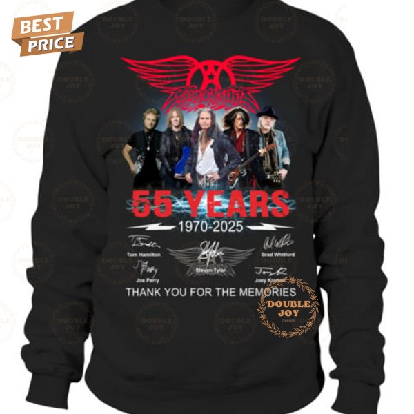 Aerosmith 55 Years 1970-2025 Thank You For The Memories T-Shirt