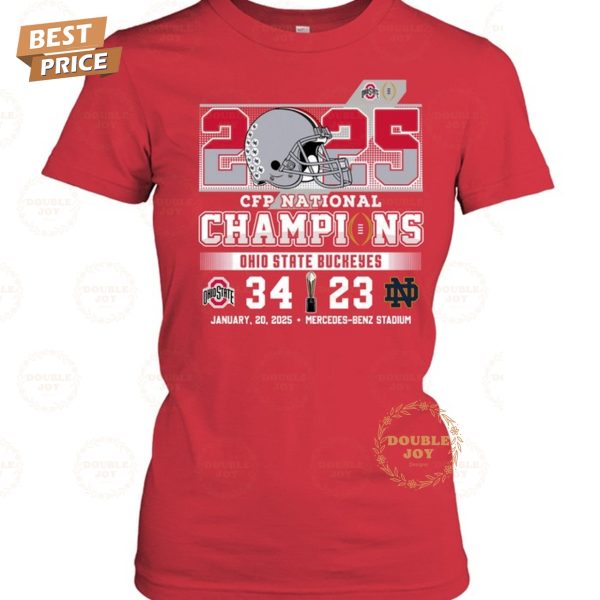 2025 CFP National Champions Ohio State Buckeyes NCAA Mercedes-Benz Stadium T-Shirt