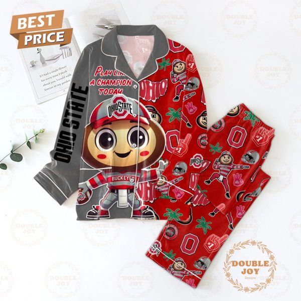 Play Like A Champion Today Ohio State Buckeyes NCAA Pajamas Set