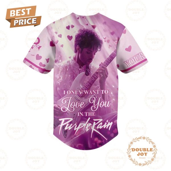 Prince I Only Want To Love You In The Purple Rain Custom Name Baseball Jersey