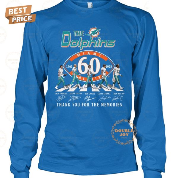 NFL Miami Dolphins 60th 1965-2025 Thank You For The Memories T-Shirt