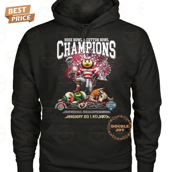 NCAA Ohio State Buckeyes Rose Bowl And Cotton Bowl Champions 2025 January 20 T-Shirt