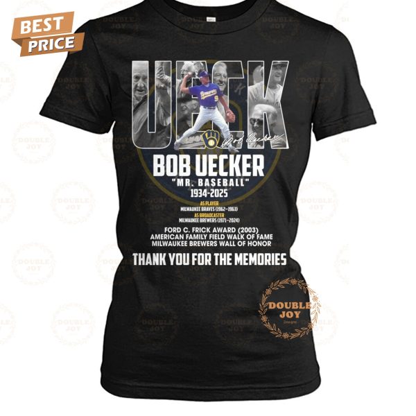 Bob Uecker “Mr.Baseball” 1934-2025 Thank You For The Memories T-Shirt