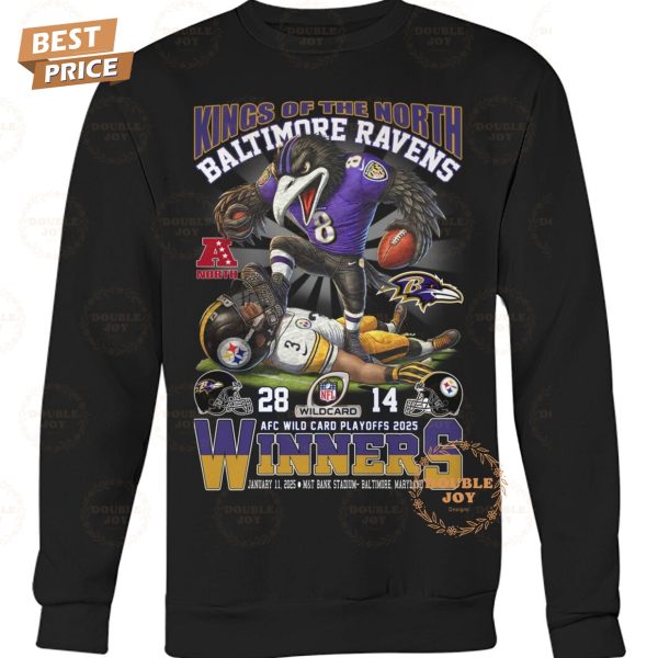 Kings Of The North NFL Baltimore Ravens AFC Wild Card Playoff 2025 Winners T-Shirt