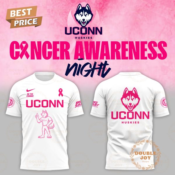 NCAA UConn Huskies Cancer Awareness Night Hoodie – White