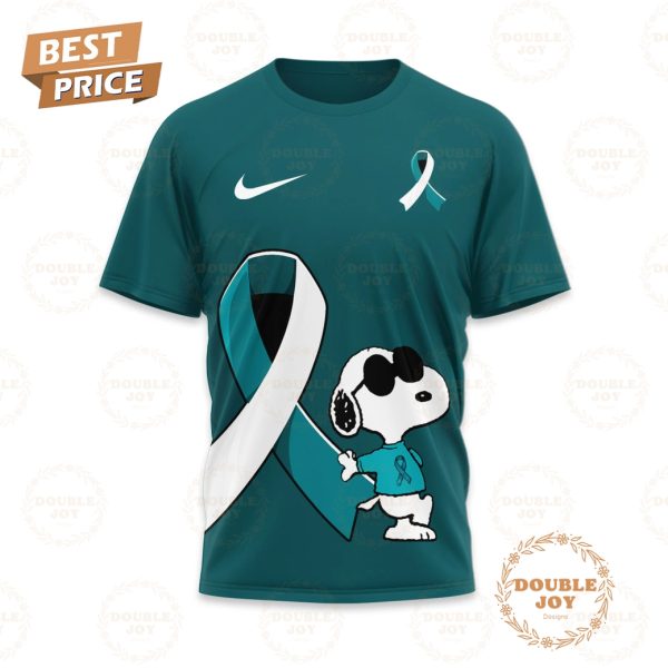 Snoopy January Is Cervical Cancer Awareness Month Fight, Support And Hope T-Shirt, Hoodie