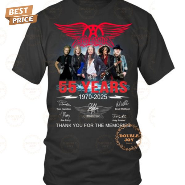 Aerosmith 55 Years 1970-2025 Thank You For The Memories T-Shirt