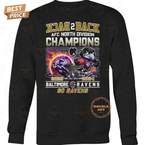 Back 2 Back AFC North Division Champions 2023-2024 NFL Baltimore Ravens “Go Ravens” T-Shirt