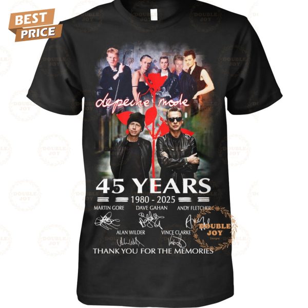 Depeche Mode 45 Years 1980-2025 Thank You For The Memories T-Shirt