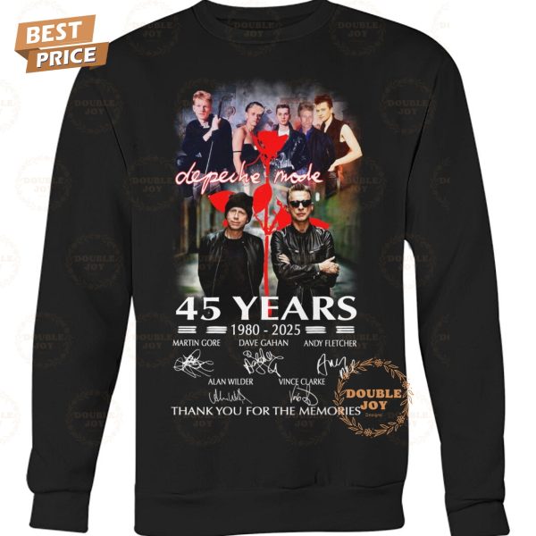 Depeche Mode 45 Years 1980-2025 Thank You For The Memories T-Shirt