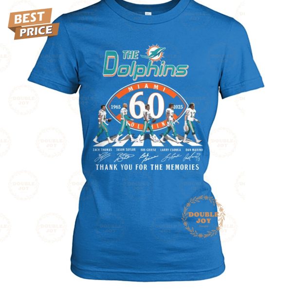 NFL Miami Dolphins 60th 1965-2025 Thank You For The Memories T-Shirt