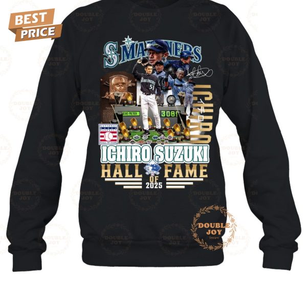 Ichiro Suzuki X Seattle Mariners MLB Hall Of Fame 2025 T-Shirt