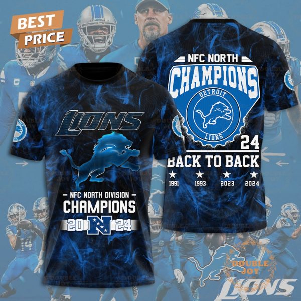 NFC North Champions 2024 Back To Back 4X NFL Detroit Lions Hoodie