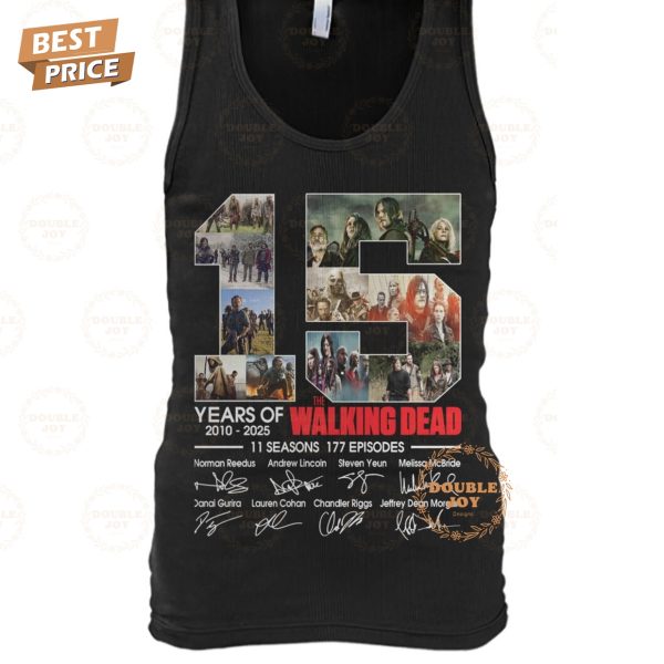 The Walking Dead 15 Years Of 2010-2025 11 Seasons 177 Episodes T-Shirt