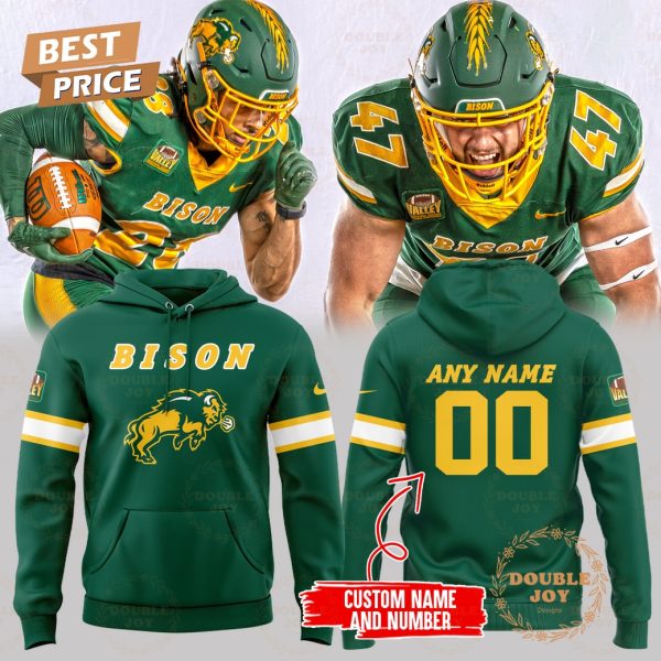 NCAA North Dakota State Bison New Design 2025 Custom Name Hoodie