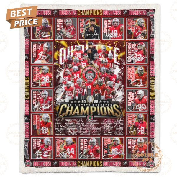 Ohio State Buckeyes NCAA 2025 Champions Limited Edition Fleece Blanket