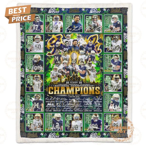 NCAA Notre Dame Fighting Irish 2025 College Football Playoff National Championship Fleece Blanket