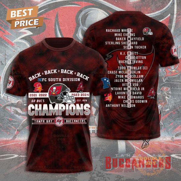 Back Back Back Back NFC South Division Champions NFL Tampa Bay Buccaneers Hoodie